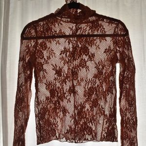 Free People Lace Turtleneck